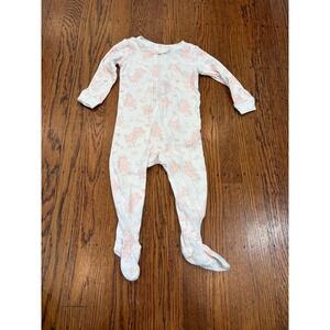 Janie and Jack Pink Toile Rabbit Cotton Footed Pajama Sleeper 12-18 Months